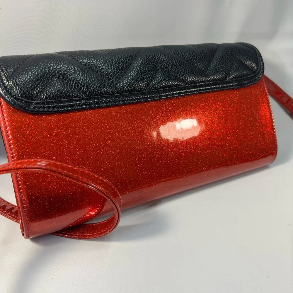 Lux De Ville Red  Vinyl Purse Crossbody Pin Up Rockabilly Hot Rod Retro Handbag - Picture 3 of 7
